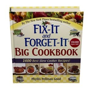 Fix-It and Forget-It Big Cookbook Yellow Hardcover Slow Cooker Recipes 1400 Best